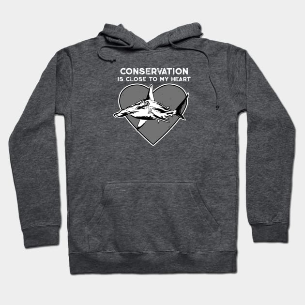 Hammerhead Conservation Heart Hoodie by Peppermint Narwhal